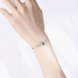 Silver Double Heart Projection Bracelet