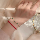 S925 Silver 14K Gold Emerald Zirconia Bracelet