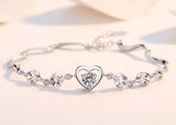 Zircon Bracelet with Heart-Shaped Crystal Charm