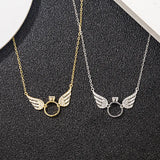 14K Gold Plated S925 Silver Angel Wing Necklace