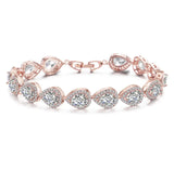 Heart-Shaped AAA Zircon Bracelet