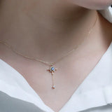 Japanese Style 925 Silver 14K Gold Plated Pendant Necklace