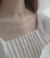 14K Gold-Plated Blue Moonstone Pendant Necklace