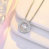 Trendy Heartbeat Necklace with Round Pendant