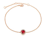 Diamond-Studded Bracelet, Moonstone, Gold-Plated Bracelet