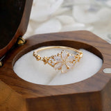 S925 Silver Plated 14K Opal Zircon Ring in Luxury Style