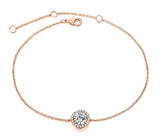 Diamond-Studded Bracelet, Moonstone, Gold-Plated Bracelet