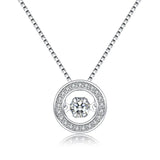 Trendy Heartbeat Necklace with Round Pendant