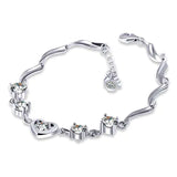 Zircon Bracelet with Heart-Shaped Crystal Charm