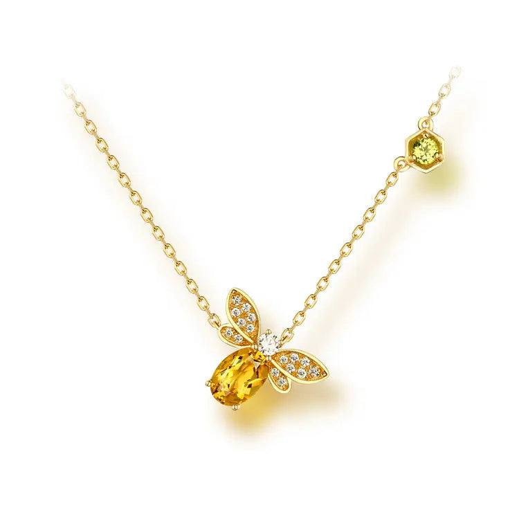 Original Design 14K Gold Plated Bee Necklace