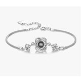 Silver Double Heart Projection Bracelet