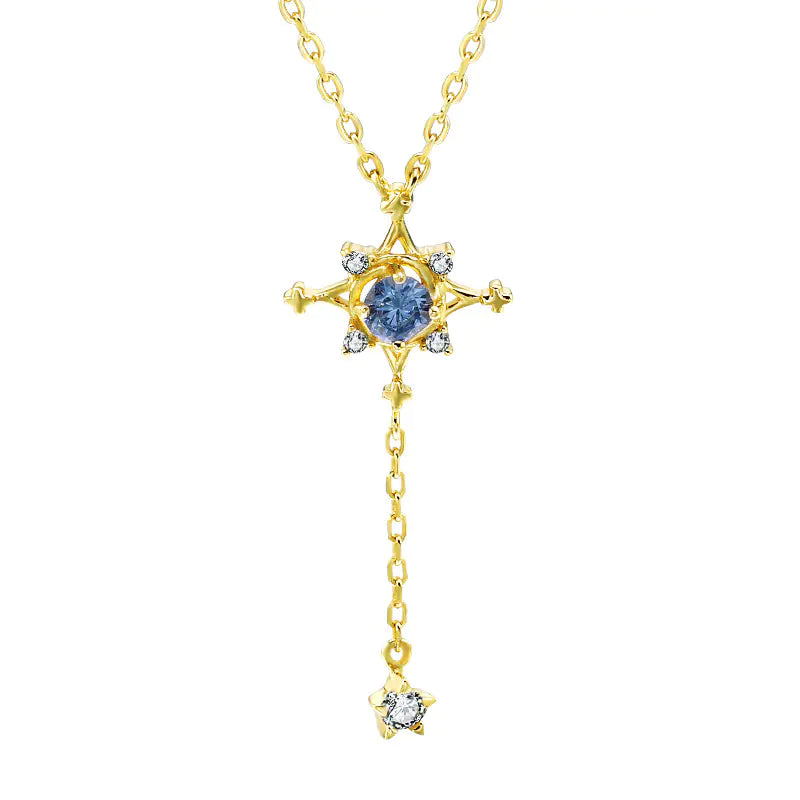 Japanese Style 925 Silver 14K Gold Plated Pendant Necklace