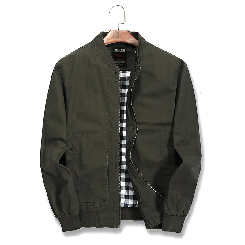 Men's Slim Fit Cotton Casual Baseball Jacket