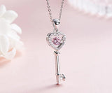 Heart Key Smart Necklace – 925 Silver Gold-Plated Pendant for Women
