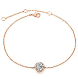 Pulsera con diamantes y piedra lunar bañada en oro