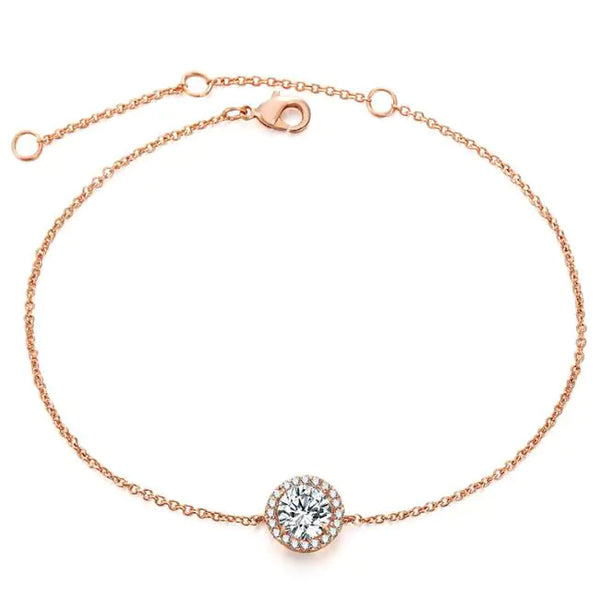 Pulsera con diamantes y piedra lunar bañada en oro