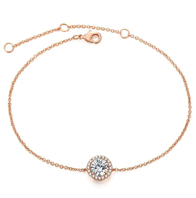 Pulsera con diamantes y piedra lunar bañada en oro
