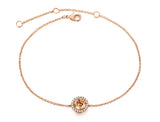 Pulsera con diamantes y piedra lunar bañada en oro