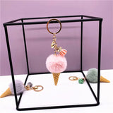 Cute Ice Cream Key Chain Plush Pendant for Bags