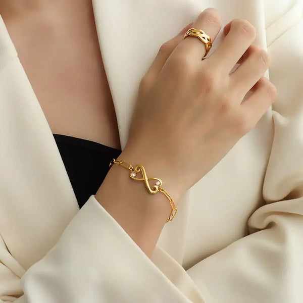 18K Gold Simple Style Zircon Bracelet