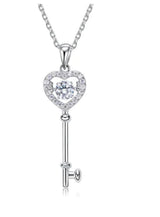 Heart Key Smart Necklace – 925 Silver Gold-Plated Pendant for Women