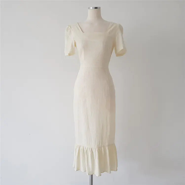 2020 Korean Chic Ruffled Mermaid Dress with Slim Fit