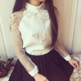 Elegant Casual Chiffon Blouse in Transparent Yarn