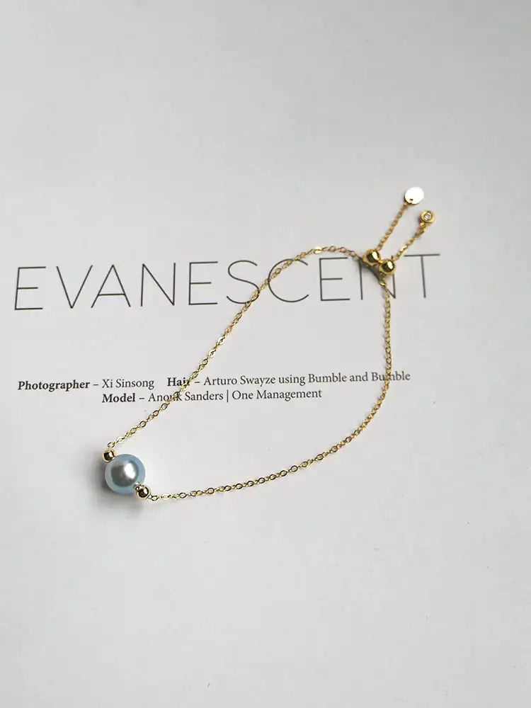 Seawater Pearl Hemp Single Bracelet with 14K Gold