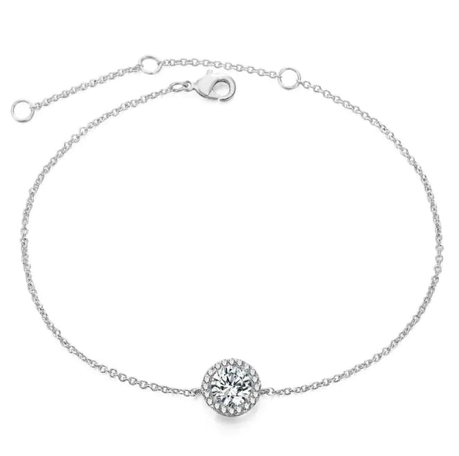 Pulsera con diamantes y piedra lunar bañada en oro