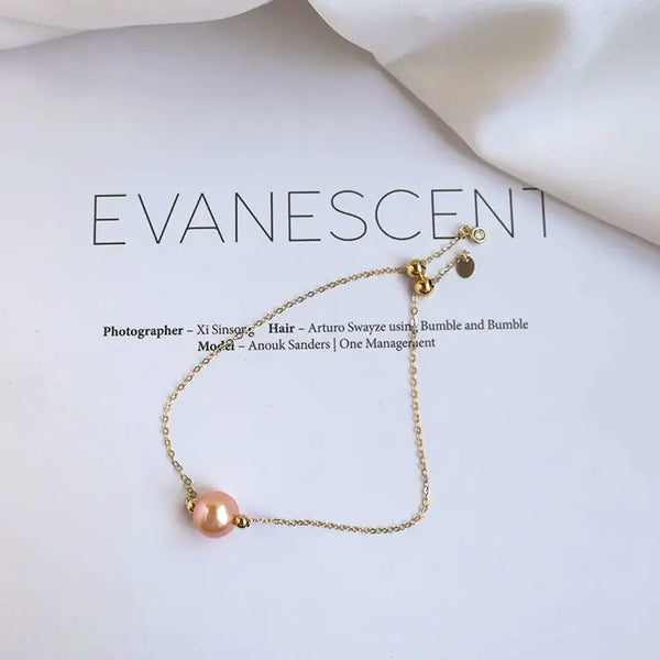 Seawater Pearl Hemp Single Bracelet with 14K Gold