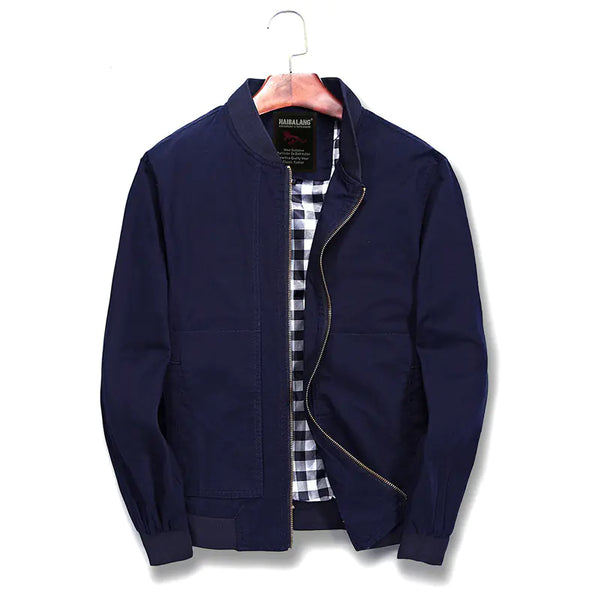 Men's Slim Fit Cotton Casual Baseball Jacket