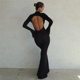 Women's Slim-fit Long Sleeve Round Neck Dress