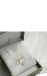 14K Gold-Plated Blue Moonstone Pendant Necklace