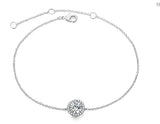 Pulsera con diamantes y piedra lunar bañada en oro