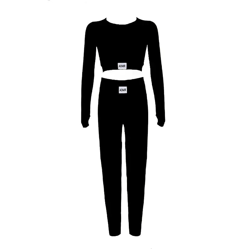 Women's Casual Color-Blocking Yoga Outfit
