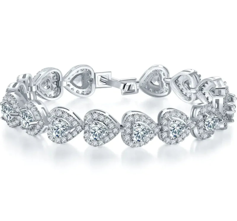 Heart-Shaped AAA Zircon Bracelet