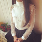 Elegant Casual Chiffon Blouse in Transparent Yarn