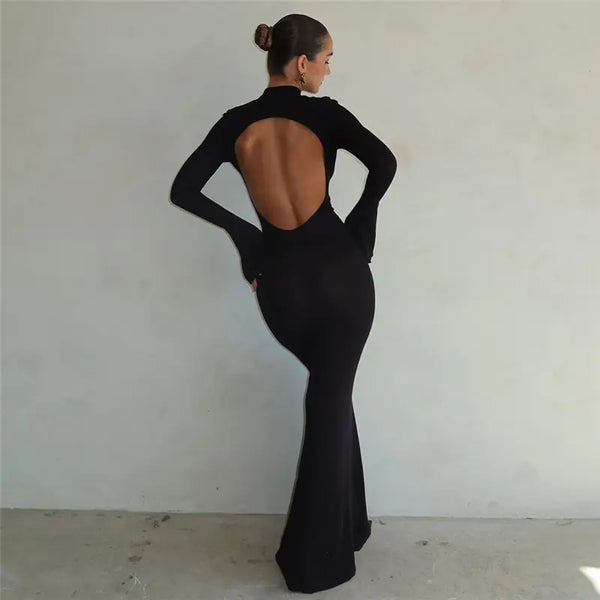 Women's Slim-fit Long Sleeve Round Neck Dress